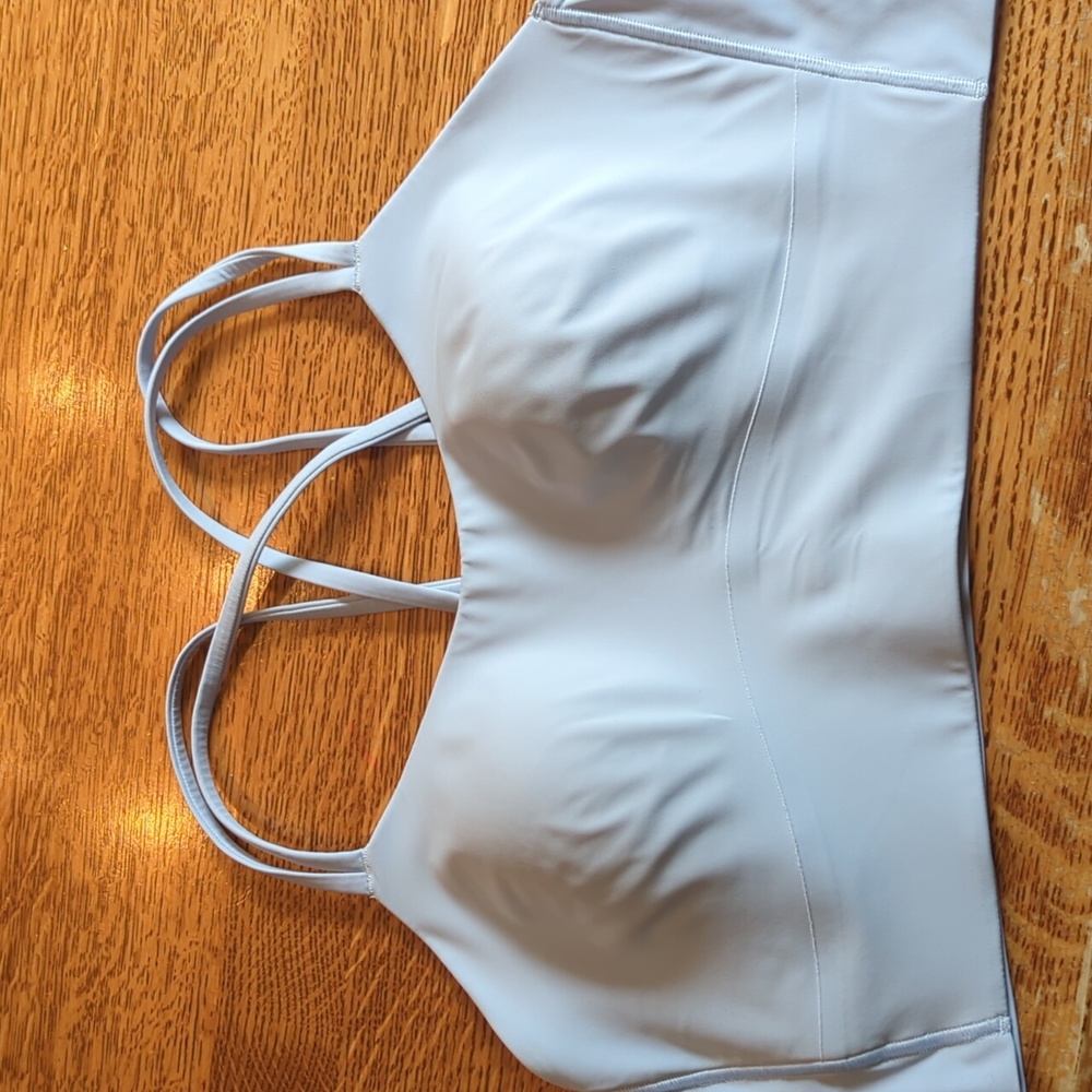 Like a cloud longline bra, size 12, light blue
